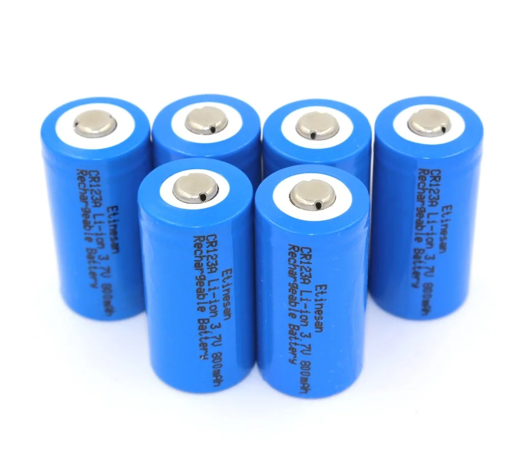 6 шт./лот Etinesan 800 мАч 2/3A CR17335 16340 CR123A LR123A 3 7 V Защищенные Литий ионные