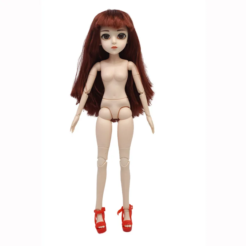 with body 22 подвижные шарнирные 45 см куклы игрушки голова 3D глаза обнаженное тело мода принцесса куклы игрушки одежда аксессуары - Color: with body