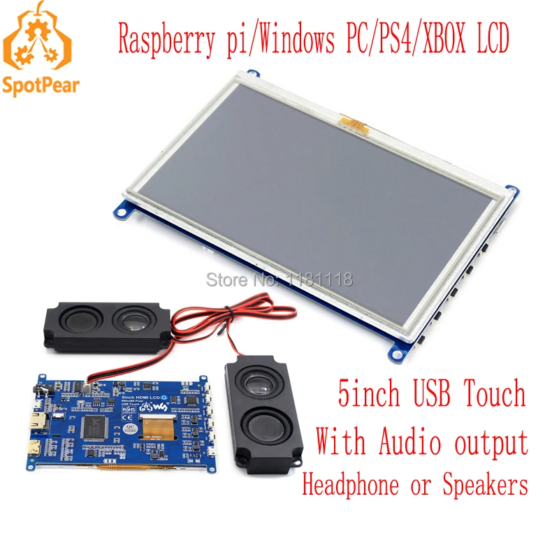 Raspberry Pi 5 дюймовый ЖК USB резистивный сенсорный экран HDMI VGA дисплей для компьютера