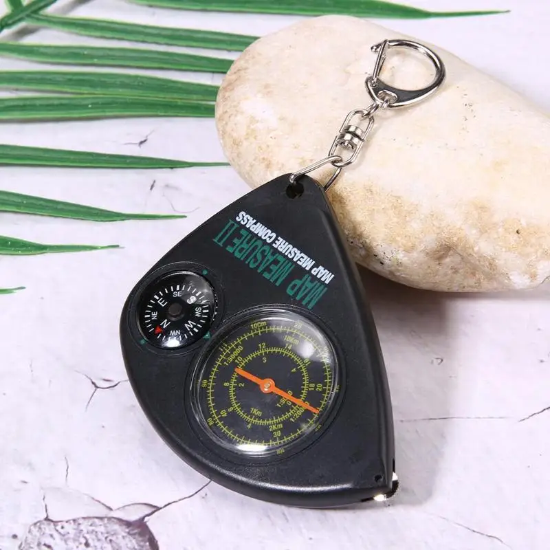 2 в 1 Компас+ карта измеритель Curvimeter брелок для наружного туризма кемпинга