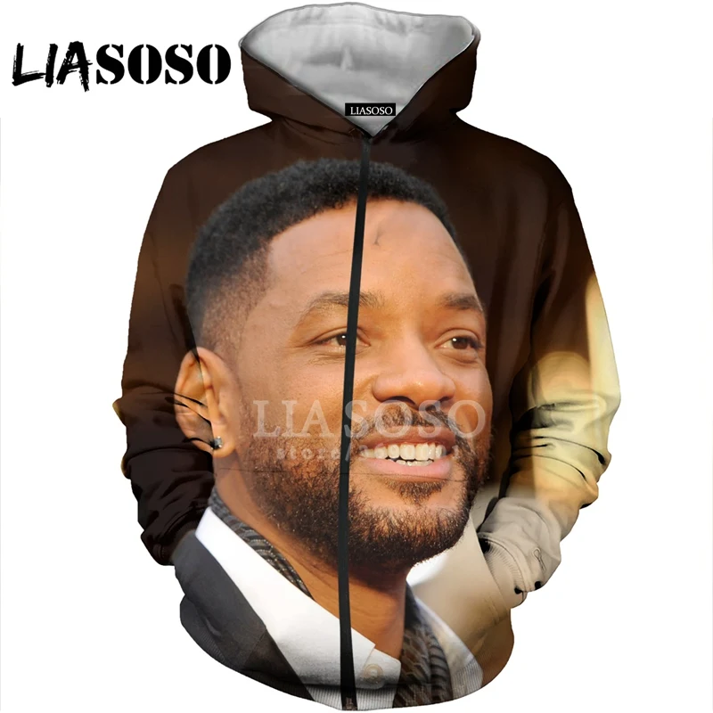 LIASOSO 3D принт для женщин и мужчин Will Smith The Fresh Prince of Bel-Air толстовки на молнии с