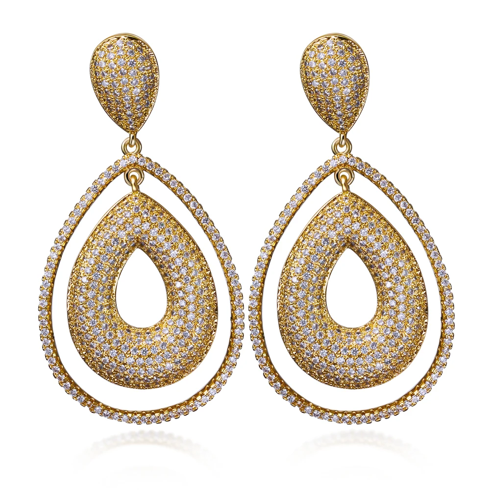 

Women Earring big Drop Earrings prong setting CZ stone Classic style fashion jewelry High quality Free shipment
