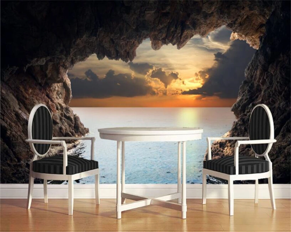 3D обои для фотосъемки 3d с видом на море рассвет пейзаж настенное украшение