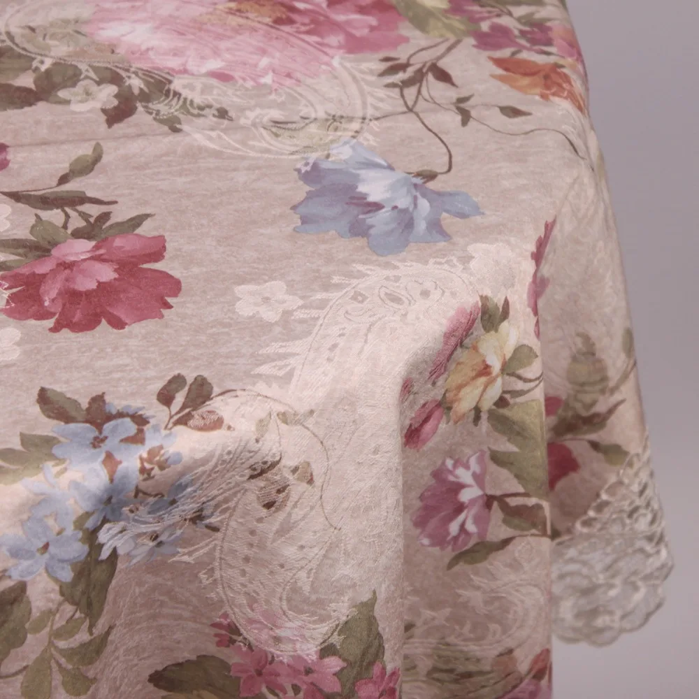 CURCYA Винтаж пион Флора Толстая атласная Скатерть для обеденный стол/классические