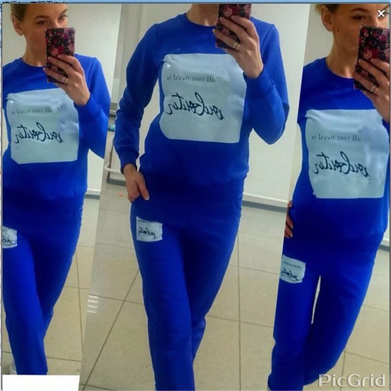 Одежда спортивная 2 шт. Женщины Бренд Спортивный Костюм Толстовка И Брюки