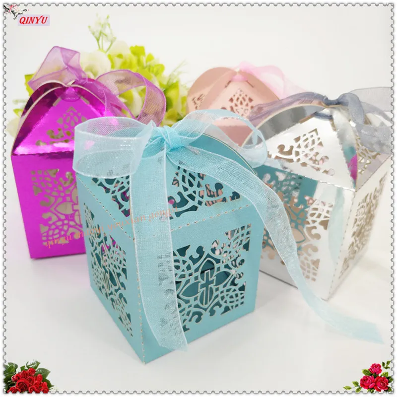 Cross Gift Paper Boxes Creative Laser Cutting Wedding Candy Box Chocolate Carton Decoration Supplies 50 Pcs 7ZSH129 | Дом и сад