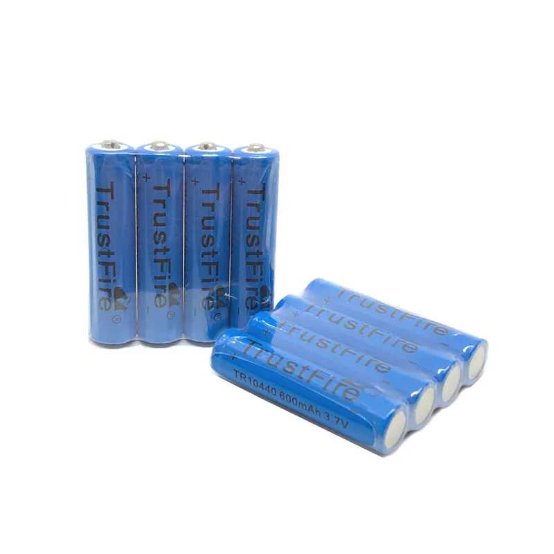 8 шт./лот TrustFire TR10440 10440 AAA 3 7 В 600 мАч литиевая аккумуляторная батарея для