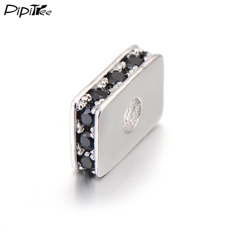 Pipitree 5 шт./лот CZ черные бусины из циркония бусины подходят для браслета ожерелье DIY Подвески бусины для изготовления ювелирных изделий Аксессуары