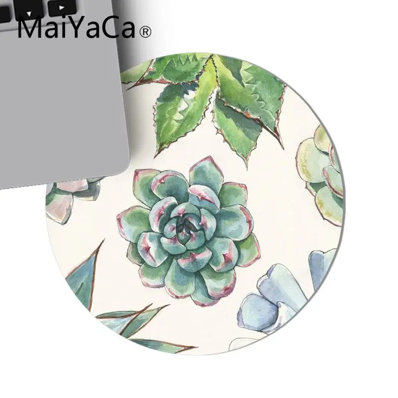 22x22cm Maiyaca кактус сочные альпаки акварельные игры круглый коврик для мыши игровая мышь подкладка для коврика для ПК ноутбук для геймеров Настольный коврик - Цвет: 22x22cm