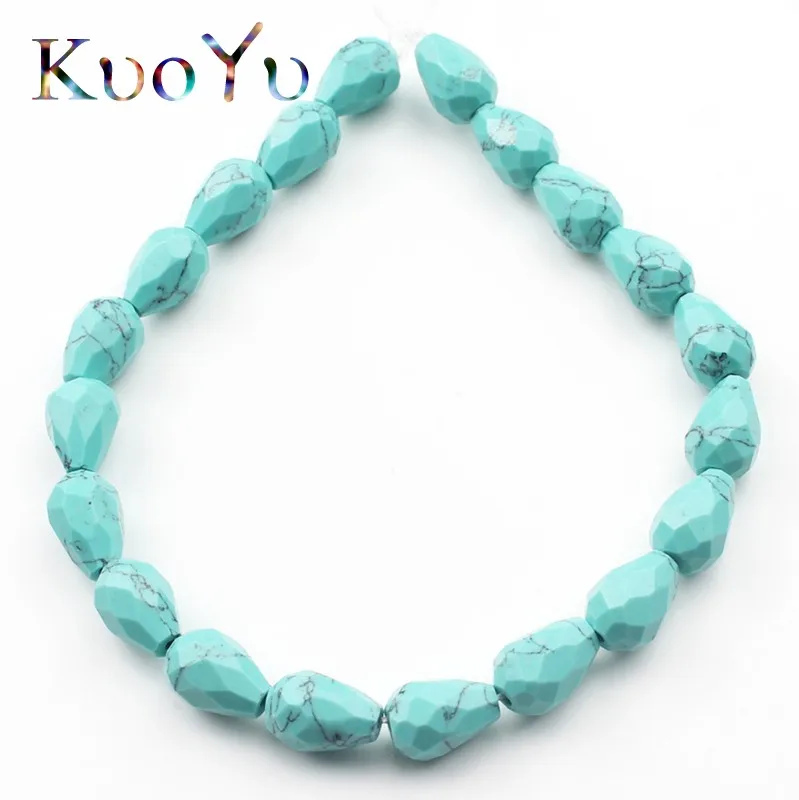 Green Turquoises 8x10 мм Агаты нефриты бусины с тигровым глазом Натуральный Камень Конус капли воды форма свободные бусины для самостоятельного изготовления ювелирных изделий браслет ожерелье - Цвет: Green Turquoises