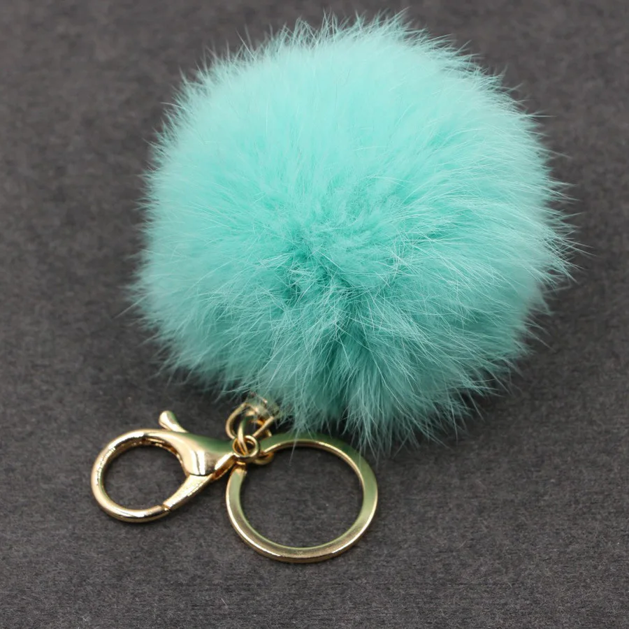 8CM Genuine Rabbit Keychain Cute Fur Pom Toy Handbag Car Charms Jewelry | Украшения и аксессуары