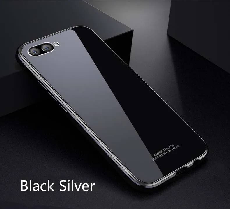 Black Silver Для huawei Honor View 10 10 Чехол 9H закаленное стекло задняя зеркальная крышка чехол для Honor 10 V10 покрытие PC металлическая Рамка Жесткий Чехол - Цвет: Black Silver