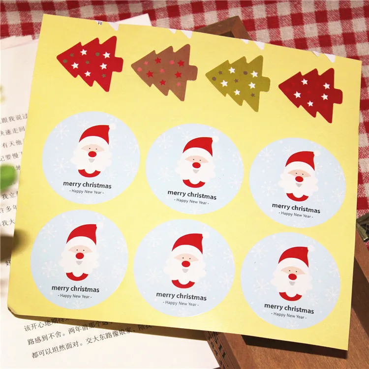 10 шт/лист веселая Рождественская елка печать наклейки значки этикетки для