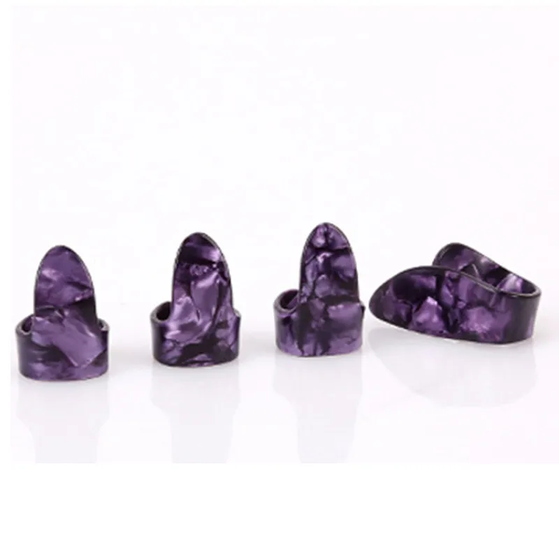 4pcs/set Celluloid Finger Guitar Pick Mediator 1 Thumb 3 Fingerpicks Shell Plectrum | Спорт и развлечения