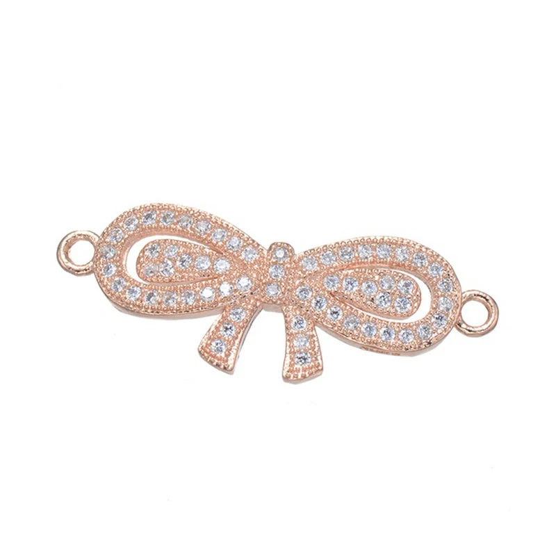 Supplier for jewelry Findings &amp Components Micro Pave CZ bow-knot connectors making fit women bracelet necklaces | Украшения и