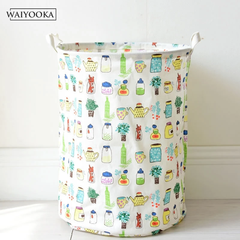 New Foldable Laundry Keg Cute Cartoon Storage Barrel Standing Toy Clothing Bucket Organizer Household Container | Дом и сад