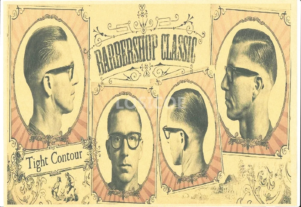 &quotБарбершоп стекловолокно туго контура&quot бумага для поделок в стиле ретро