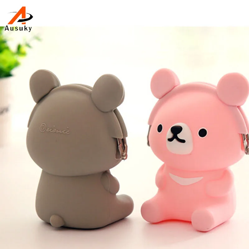 Модные милые дизайнерские кошельки Женский силиконовый кошелек с медведем