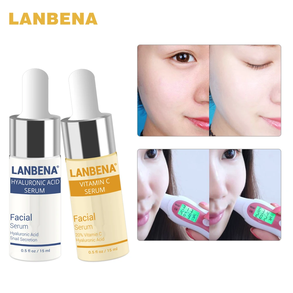 LANBENA с витамином C Сыворотки + Гиалуроновая кислота отбеливающий увлажняющий