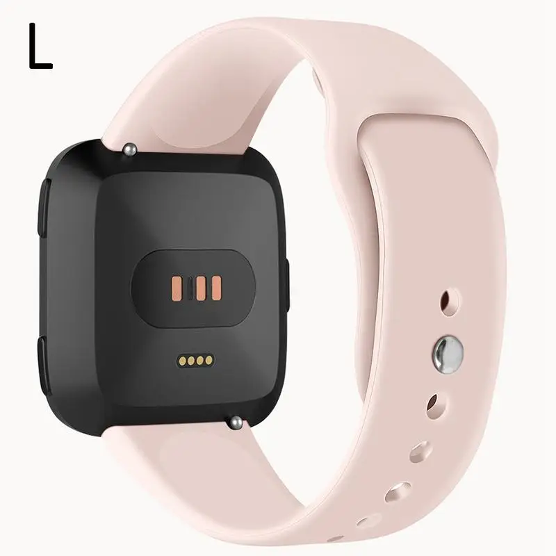 Мягкие силиконовые Замена спортивные часы-браслет ремешок для Fitbit Versa Lite Edition браслет 15 цветов S L Размер - Цвет: Light Pink