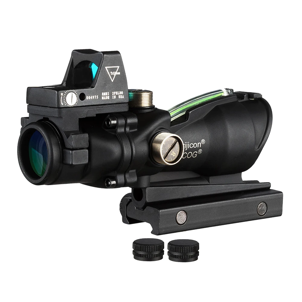 Acog 4x32 оптический прицел Cahevron сетка волокно зеленый подсвеченный красным с Rmr мини
