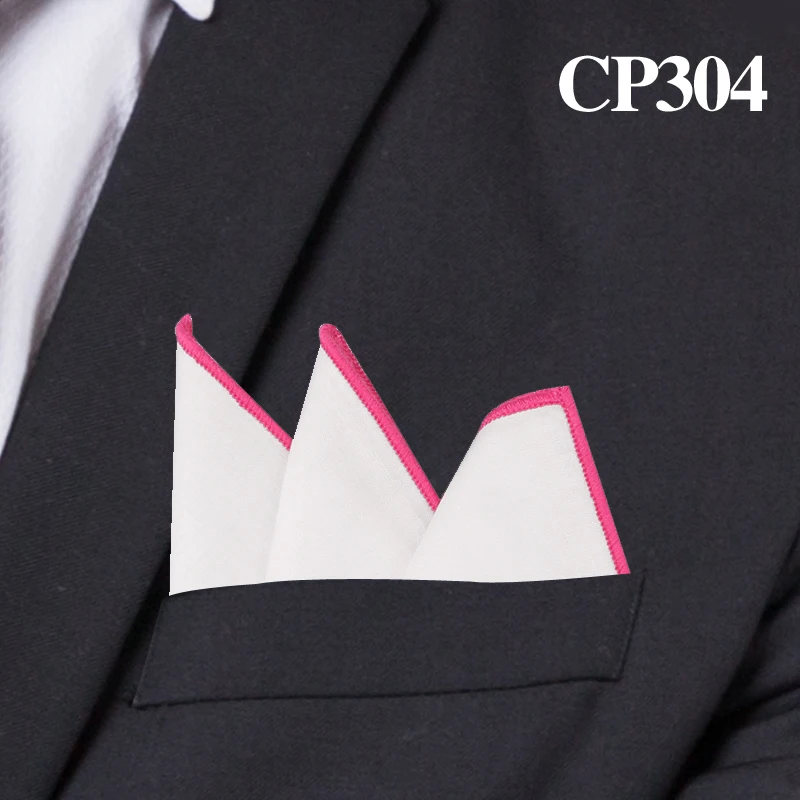 CP304 Модные хлопковые карманные квадратные белые костюмы, носовые платки, одноцветные носовые платки, Повседневные Вечерние платки - Цвет: CP304
