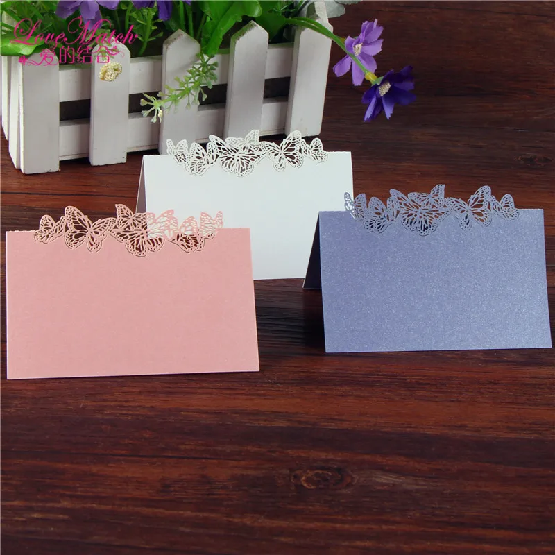 40 шт. Летающая бабочка лазер срезанные бумажные свадебные банкетные карточки для