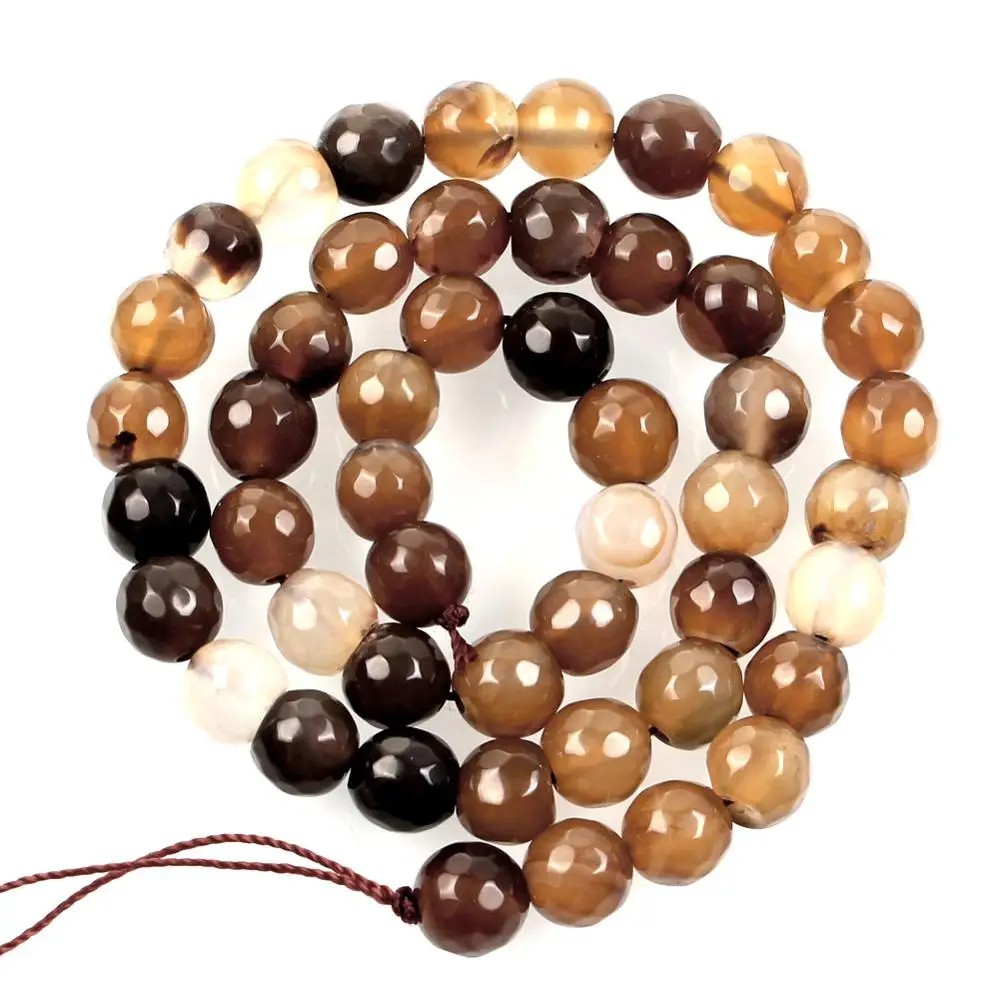Coffee -Agates 1" пряди натуральные каменные бусины, ювелирные изделия ограненные Агаты Красочные лавы бусины зеленый песчаник свободные разделительные бусины для изготовления ювелирных изделий - Цвет: Coffee -Agates