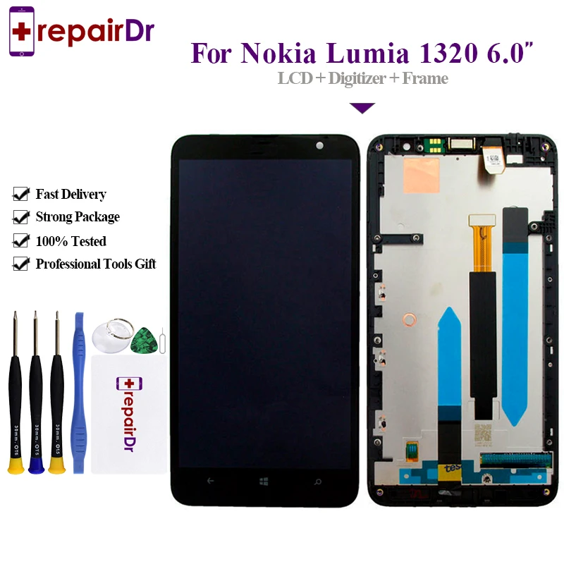 Оригинальный 6 0 '񟡰x720 ЖК дисплей для NOKIA Lumia 1320 сенсорный экран дигитайзер с