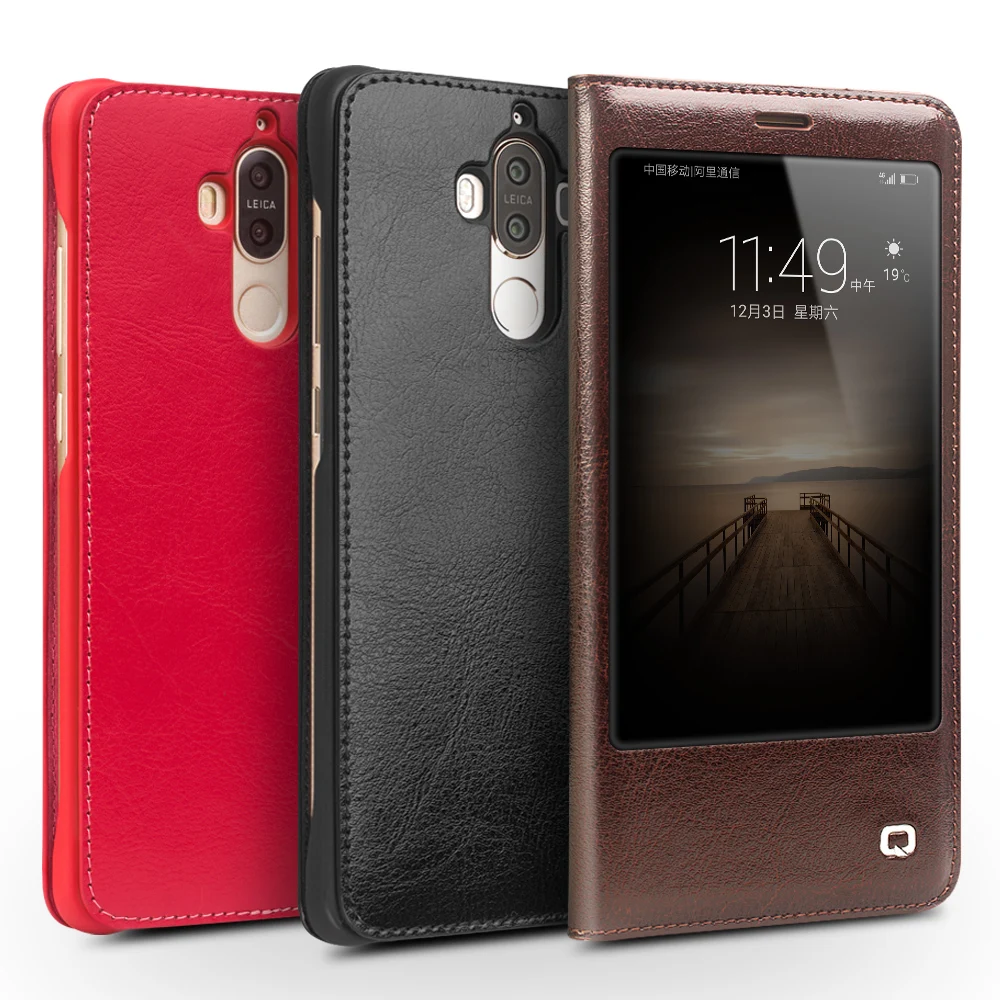 Чехол из натуральной коровьей кожи для Huawei Mate 9 чехол воловьей с откидной крышкой