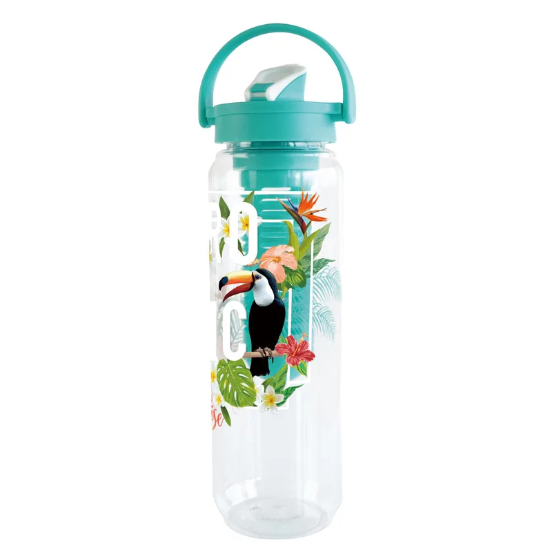 900ml green Sugan Life Фламинго бутылка для воды 500 мл пластиковая бутылка для воды с заваркой чая Спортивная бутылка для питьевой воды посуда для напитков - Цвет: 900ml green