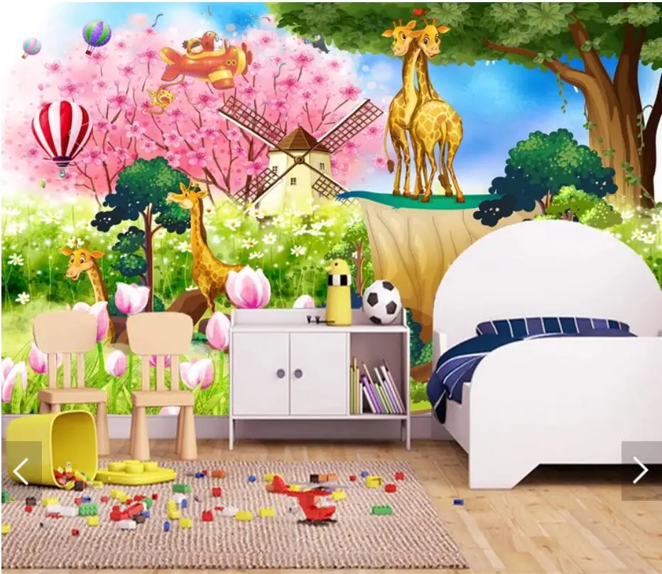 Murales де 3d горячий воздух самолет животные из мультфильмов изображение фото обои
