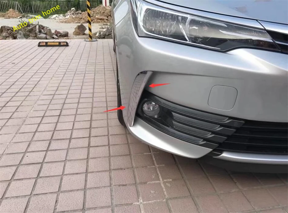 Chrome Front Head Fog Lights Lamps Eyelid Eyebrow Stripe Cover Trim For Toyota Corolla 2017 2018 ABS Auto Accessories | Автомобили и