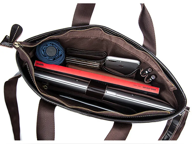 Genuine Leather Men Bag Bolso Hombre Casual Laptop Computer Business Briefcase Handbag Ordenador | Багаж и сумки