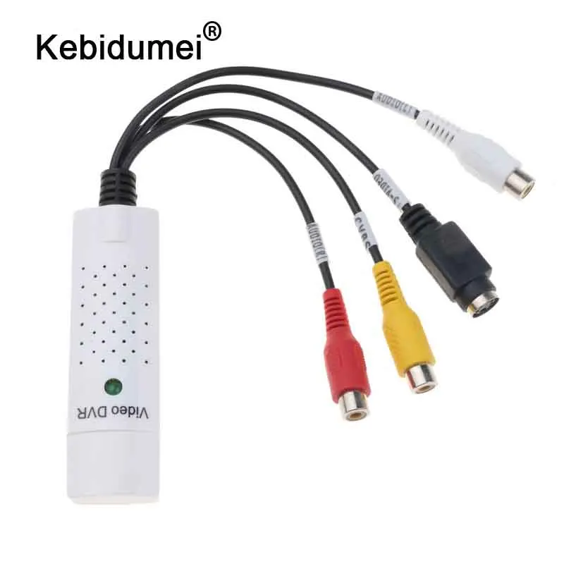 

Адаптер kebidumei с USB 2,0 на RCA для захвата аудио и видео, устройство захвата кабели для ПК для ТВ, DVD, VHS, 630A