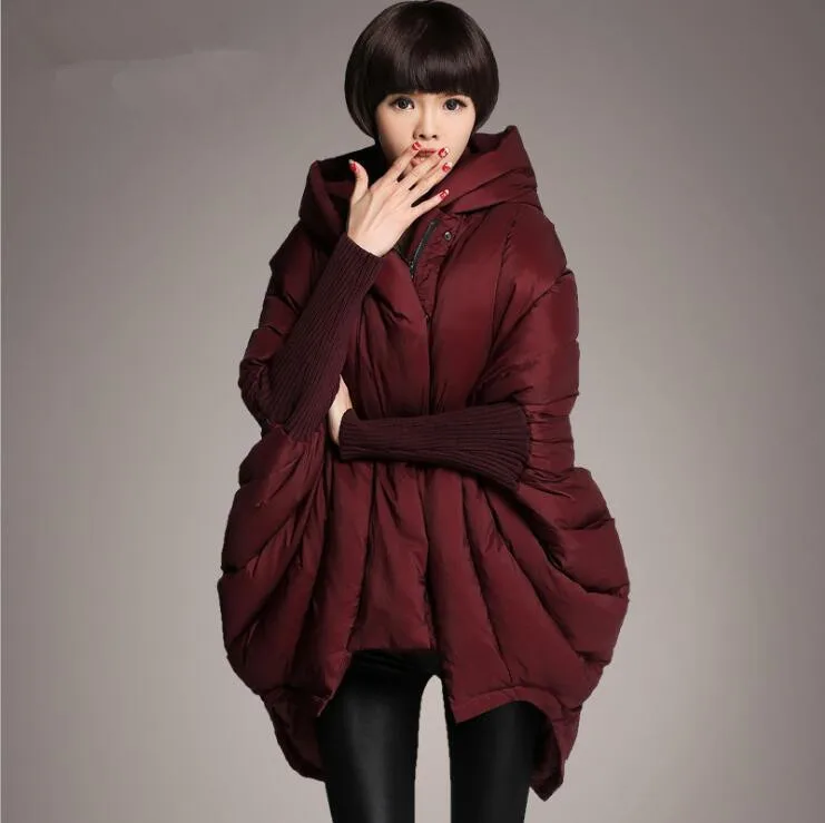 wine red Европейский стиль, зимний женский пуховик, парка средней длины, белая утка, карманы, с капюшоном, плащ, пальто - Цвет: wine red