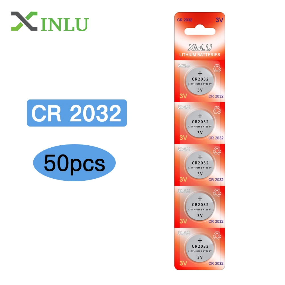 XINLU 50 шт./лот CR2032 DL2032 CR 2032 KCR2032 5004LC ECR2032 3 В литиевая кнопка батарейка батарейки для