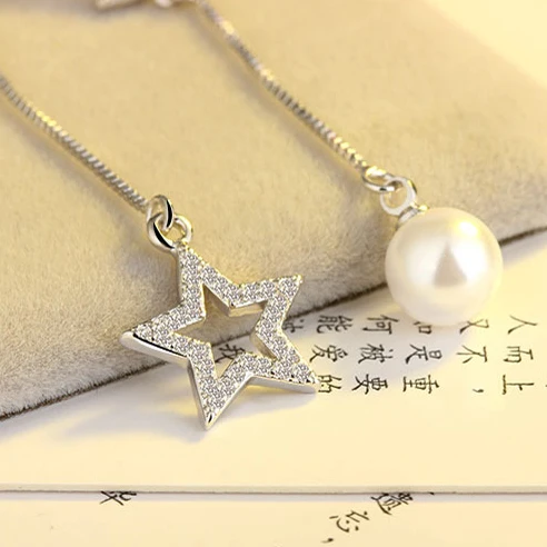 2020 брендовые серьги для невесты звезда луна модные ювелирные изделия жемчуг CZ