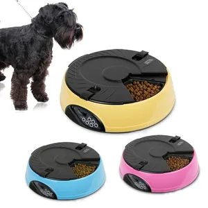 Автоматическая количественная Автоматическая умная кормушка для домашних животных, 6 еды, ЖК-дисплей, дозатор еды для собак и кошек, чаша с таймером, напоминание о еде