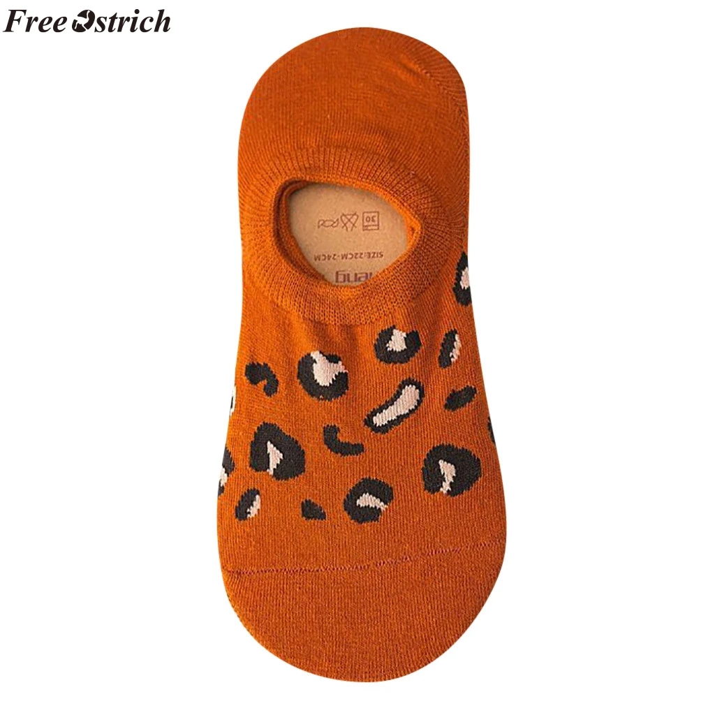 Бесплатная доставка Удобные леопардовые хлопковые носки без страуса Женские