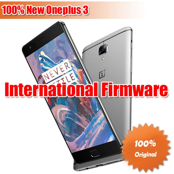 In Stock! Oneplus 3 6GB RAM 64GB ROM Snapdragon 820 MSM8996 Quad Core 5.5" HD Android 6.0 4G LTE Fingerprin GPS Mobile Phonet
