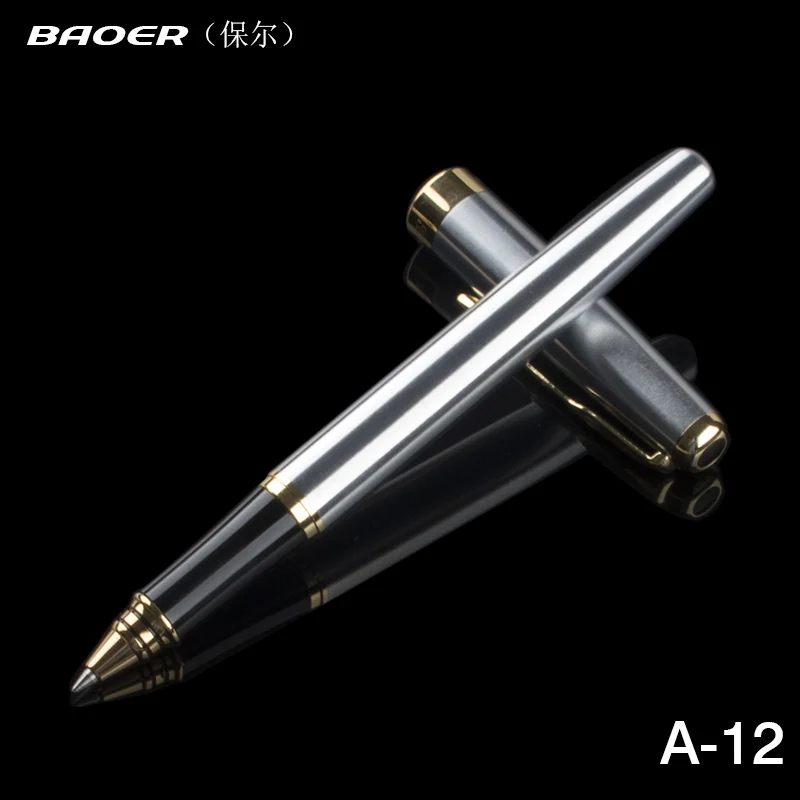 Baoer 388 матовая черная серебряная металлическая роликовая Шариковая ручка 0 5 мм