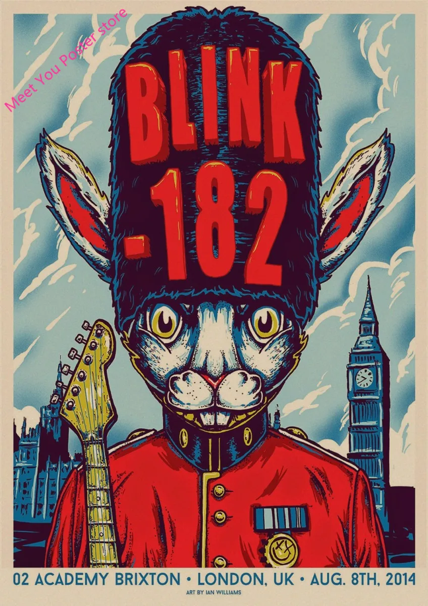 ВИНТАЖНЫЙ ПЛАКАТ Blink 182 рок-группа крафт ретро панк-рок плакат Европейская и американская музыкальная команда звезда рисунок Ретро плакат 1