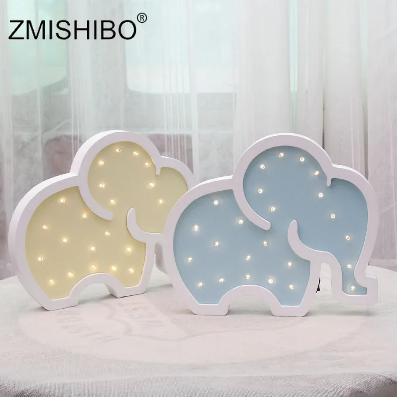 ZMISHIBO деревянный ночной Светильник с животными розовый голубой Единорог кот Сова