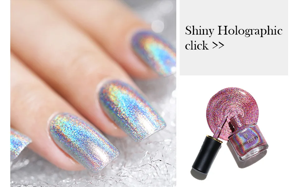 BORN PRETTY 6ml Iridescent Shiny Holographic Nail Polish Wonderworld Glitter Series Sequins Nail Art Lacquer Manicure Tools