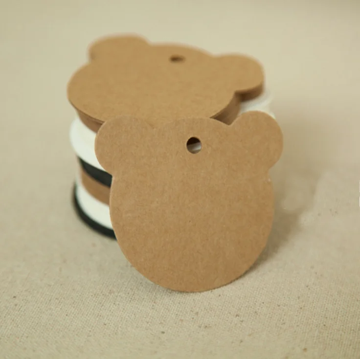 200 х коричневые черные белые бумажные этикетки крафт бумага бирки для