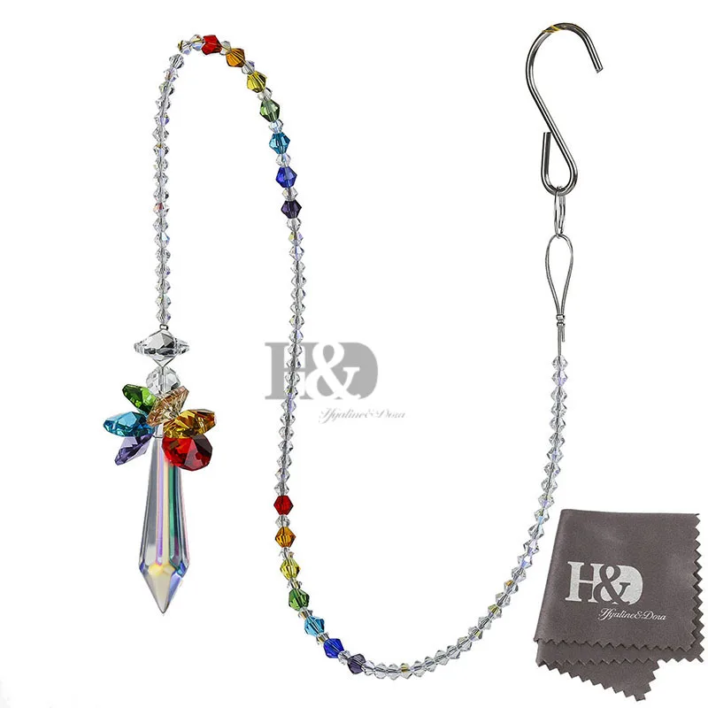 H& D 10 шт./лот, хрустальные солнцезащитные очки с хрустальными призмами, украшение для рождественской елки, украшение для дома, свадьбы, подвесной Декор