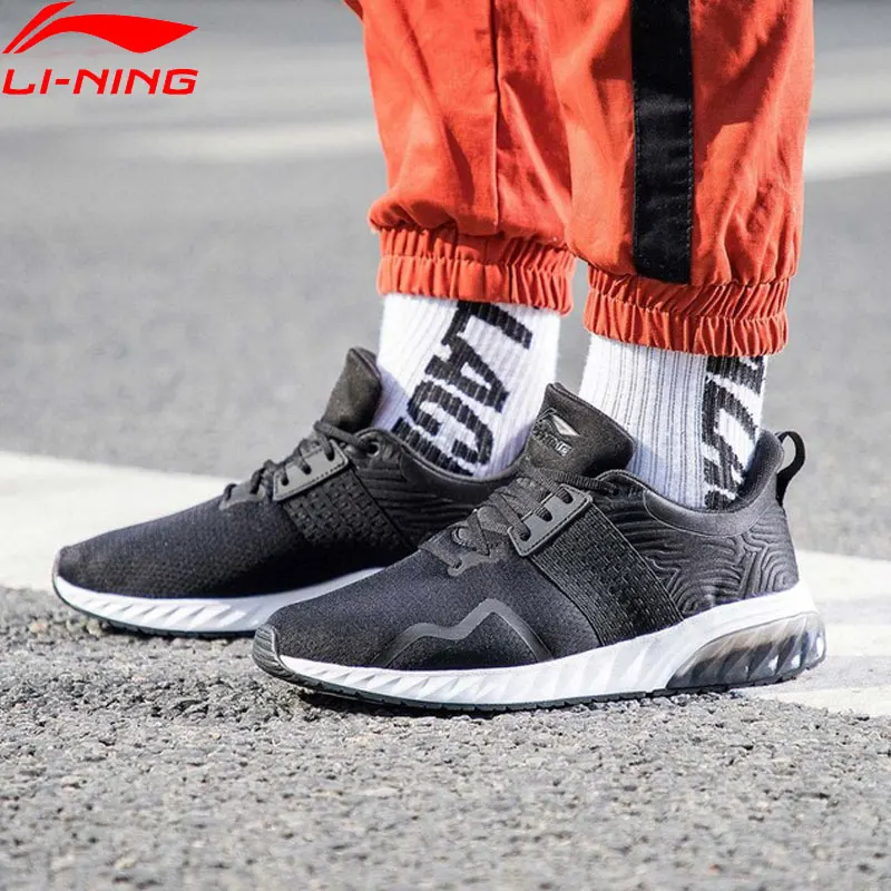 Li Ning Мужская блестящая обувь для образа жизни износостойкая с подушкой li ning