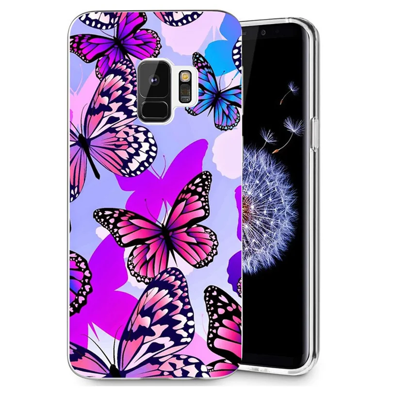 Чехол-бабочка с белым цветком для телефона Samsung Galaxy S3 S9 S9Plus S8 Plus S7 edge Note 8
