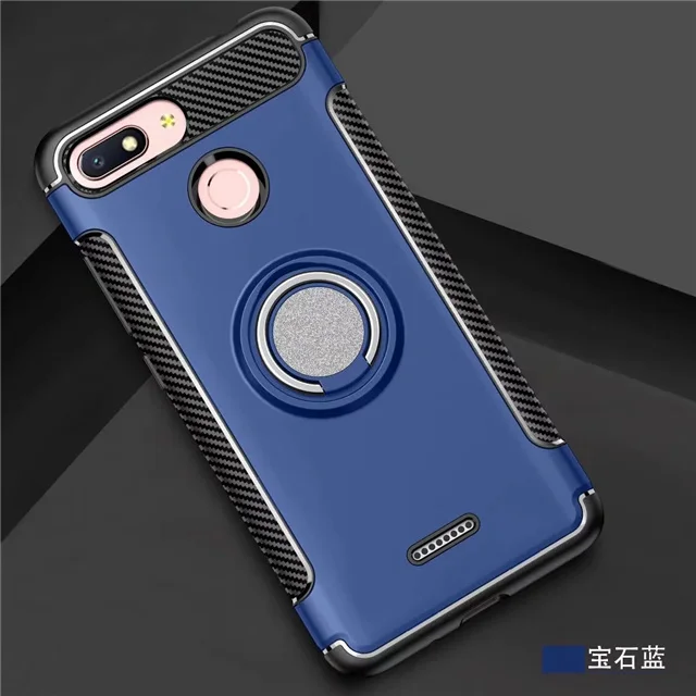 Защита от смешивания Redmi 6A жесткая стойка для брони для Xiaomi Redmi 6 тонкий чехол для кольца на палец чехол на Redmi 6A 5,4" Чехлы для телефона - Цвет: Deep Blue